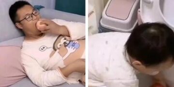 Cậu bé đưa táo cho bố ăn, biết chỗ con rửa táo, bố lập tức ”đứng hình”