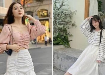 Mách bạn những cách mix đồ với các kiểu chân váy màu trắng tinh tế