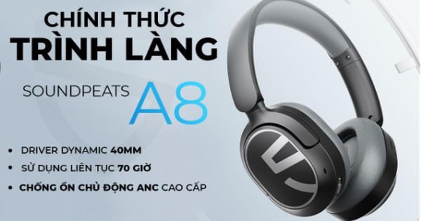 SoundPEATS ra mắt phiên bản tai nghe chụp tai A8 với 70 giờ nghe nhạc