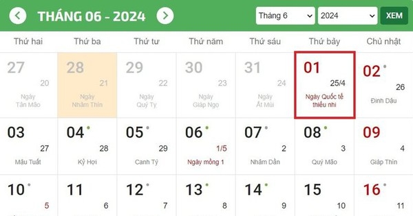 Ngày Quốc tế Thiếu nhi 2024 là thứ mấy?