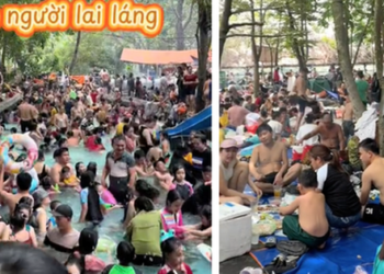 Cảnh tượng chen chúc tại một khu du lịch trong dịp lễ 30/4 khiến nhiều người “nhìn thôi đã thấy khó thở”
