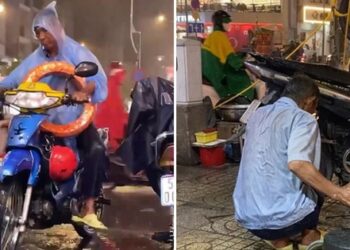 “Ông bụt” sửa xe và bé cún đang viral khắp cõi mạng: Bất chấp mưa gió, 1-2h sáng vẫn “giải cứu” hội gặp kiếp nạn