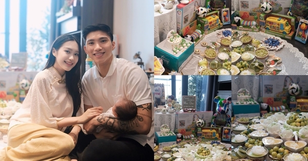 Chấm tiểu thư Doãn Hải My 10 điểm, vì mâm cúng đầy tháng bé Rồng “đúng lễ nghi chuẩn phong thủy”