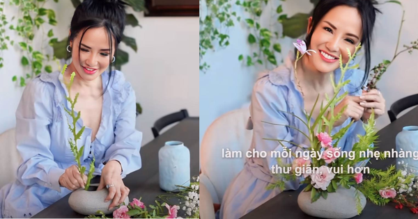 Diva Hồng Nhung trổ tài cắm hoa, hội chị em bị “hút hồn” bởi chiếc bình lấy cảm hứng từ hòn đá trong vườn nhà