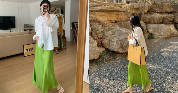 Mặc chân váy xanh như thế này đẹp quá, bảo sao ai cũng muốn sắm một chiếc để diện hè này