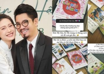 Biết con gái mang bầu, bố Doãn Hải My đã mang cả thùng sách đến, ai làm mẹ lần đầu cũng nên đọc