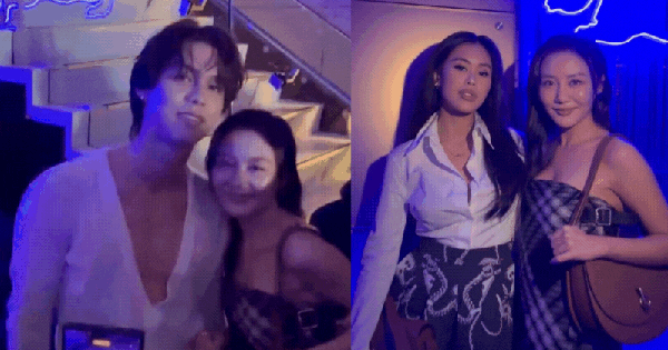 Văn Mai Hương chung khung hình rất tình với mỹ nam Thái, cùng lúc so kè visual với Tiên Nguyễn tại event Burberry