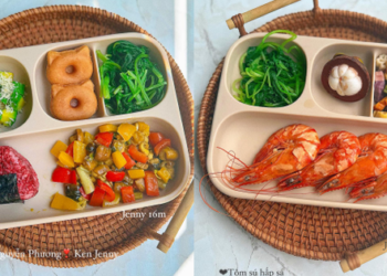 Mẹ áp dụng kỷ luật bàn ăn khắt khe nhưng sự chú ý đổ dồn vào khay cơm, khéo tay bảo sao con ăn giỏi