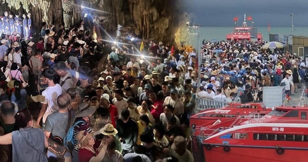 Sửng sốt cảnh tượng đông nghịt người trong hang ở Quảng Ninh, nhìn sang cảng biển còn “sốc” hơn!