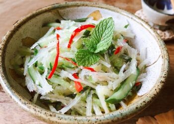 Rau câu trộn dưa chuột giòn ngon mát lạnh xua tan nắng nóng mùa hè