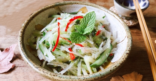 Rau câu trộn dưa chuột giòn ngon mát lạnh xua tan nắng nóng mùa hè