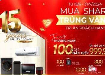 Mừng sinh nhật 15 năm: Sharp tưng bừng tặng vàng tri ân khách hàng